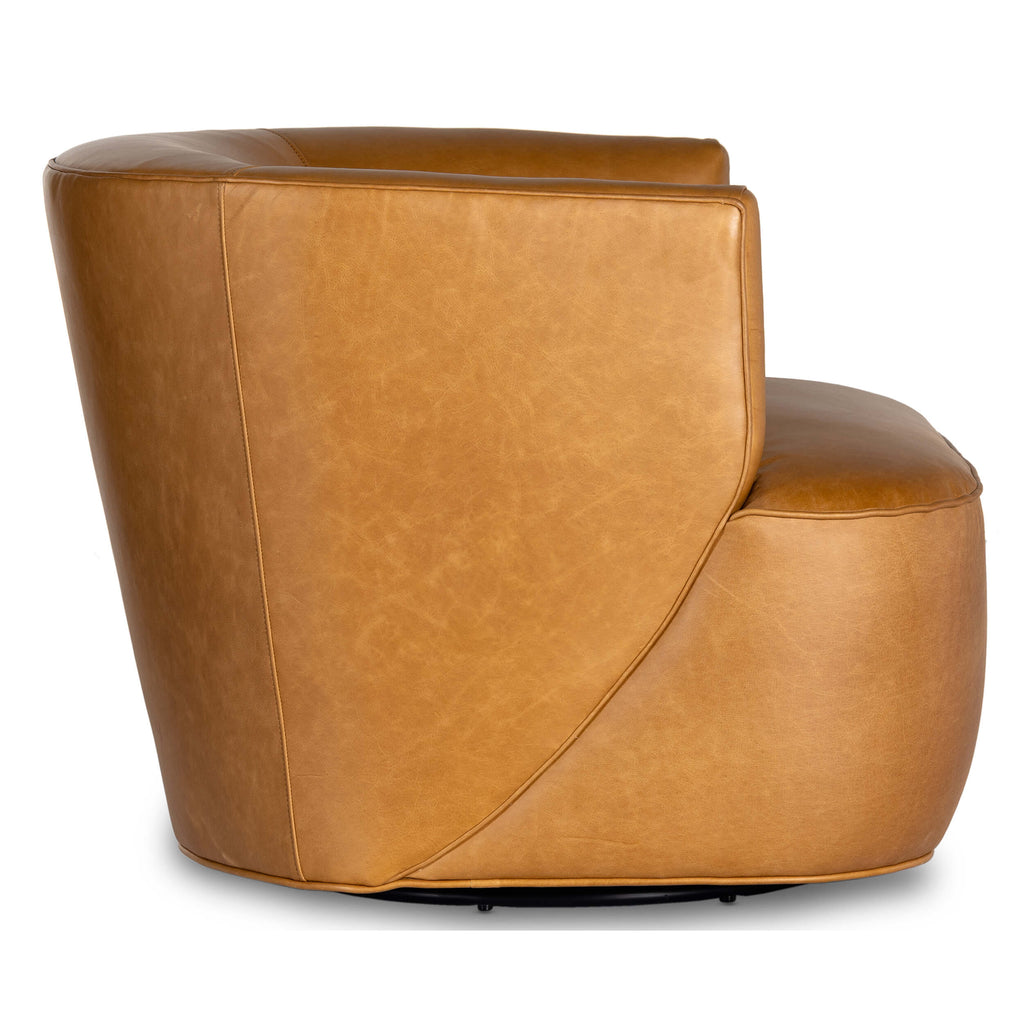 Crescent leather swivel discount chair