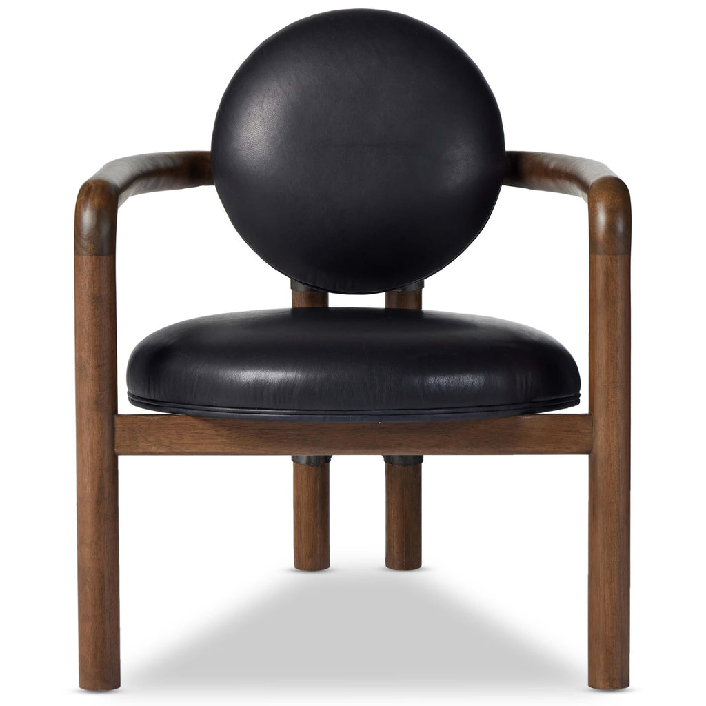 Small black 2025 leather chair