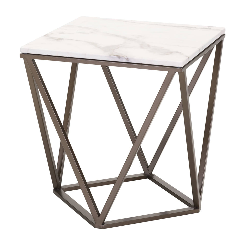 Tintern End Table, White-Furniture - Accent Tables-High Fashion Home