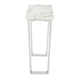 Atlas Console Table, White/Silver-Furniture - Accent Tables-High Fashion Home