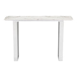 Atlas Console Table, White/Silver-Furniture - Accent Tables-High Fashion Home