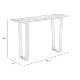 Atlas Console Table, White/Silver-Furniture - Accent Tables-High Fashion Home