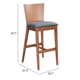 Ambrose Barstool, Walnut, Set of 2