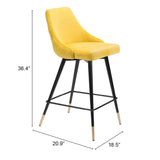 Piccolo Counter Stool, Yellow-Furniture-High Fashion Home