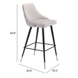 Piccolo Barstool, Gray