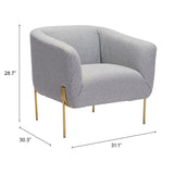 Micaela Armchair, Gray-Furniture - Chair-High Fashion Home