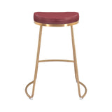 Bree Counter Stool, Burgundy, Set of 2