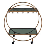 Arc Bar Cart, Brass-Furniture-High Fashion Home