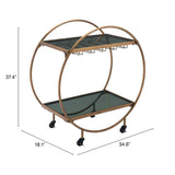 Arc Bar Cart, Brass-Furniture-High Fashion Home