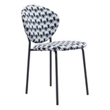 Clyde Dining Chair, Geometric Print & Black, Set of 2-Furniture - Dining-High Fashion Home