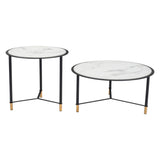 Davis Coffee Table, White, Set of 2-Furniture - Accent Tables-High Fashion Home