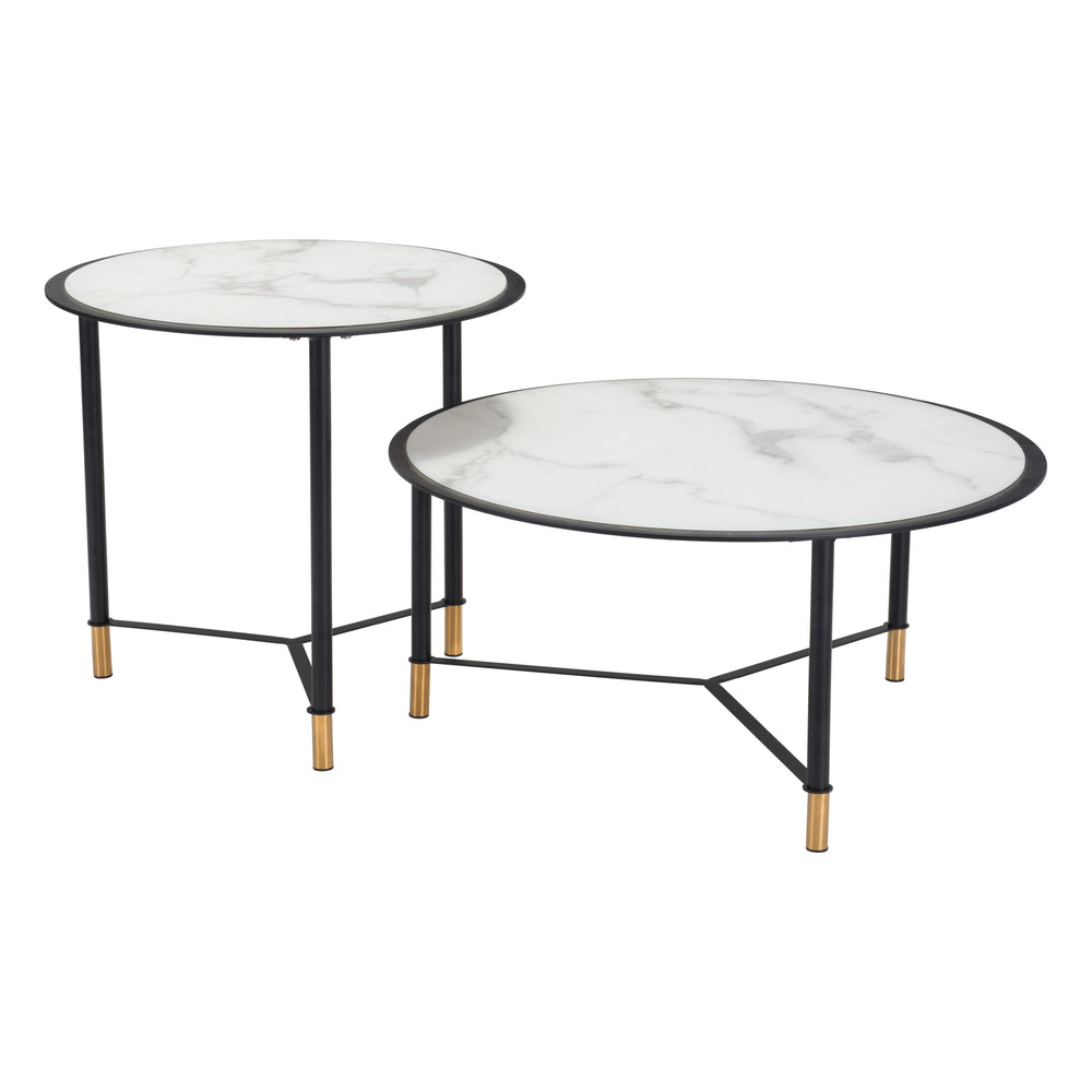 Davis Coffee Table, White, Set of 2-Furniture - Accent Tables-High Fashion Home