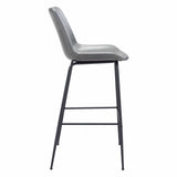 Byron Bar Stool, Gray-Furniture-High Fashion Home