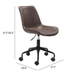 Byron Office Chair, Brown-Furniture - Office-High Fashion Home