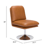 Rory Swivel Chair, Brown-Furniture - Chair-High Fashion Home