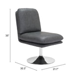 Rory Swivel Chair, Gray-Furniture - Chair-High Fashion Home