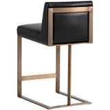 Dean Counter Stool, Cantina Black/Antique Brass-Furniture - Dining-High Fashion Home