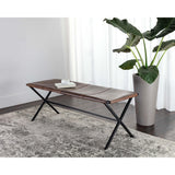 Elon Leather Bench, Vintage Cognac-Furniture - Benches-High Fashion Home