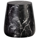 Aries Side Table, Black Marble Look-Furniture - Accent Tables-High Fashion Home