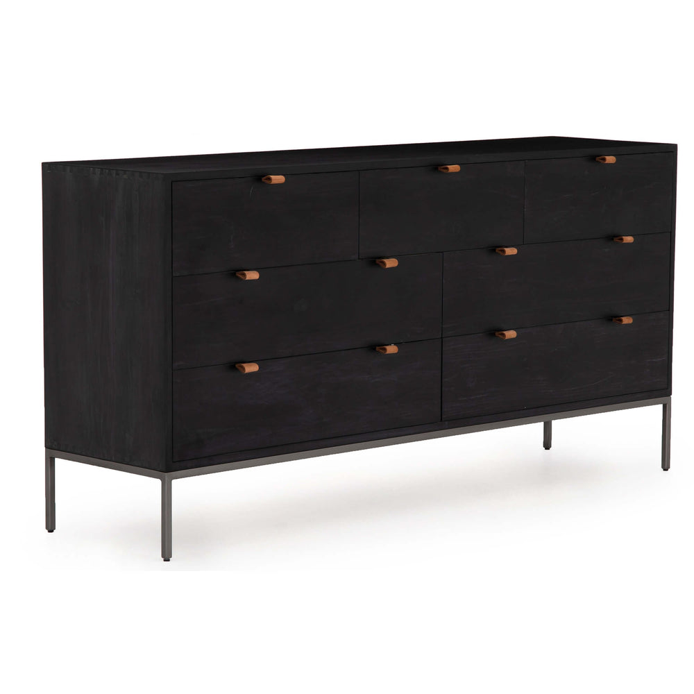 Trey 7 Drawer Dresser, Black Wash-Furniture - Storage-High Fashion Home