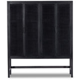 Caprice Cabinet, Black Wash w/Black Cane-Furniture - Storage-High Fashion Home