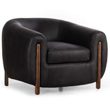 Lyla Leather Chair, Heirloom Black-Furniture - Chairs-High Fashion Home