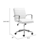 Partner Office Chair, White-Furniture - Office-High Fashion Home