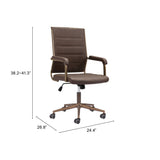 Auction Office Chair, Espresso-Furniture - Office-High Fashion Home