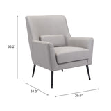 Ontario Chair, Gray-Furniture - Chair-High Fashion Home