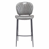 Terrence Bar Stool, Vintage Gray-Furniture-High Fashion Home