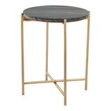 David Side Table, Gray-Furniture - Accent Tables-High Fashion Home