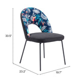 Merion Dining Chair, Multicolor Print & Black, Set of 2-Furniture - Dining-High Fashion Home