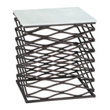 Duke Side Table, White-Furniture - Accent Tables-High Fashion Home