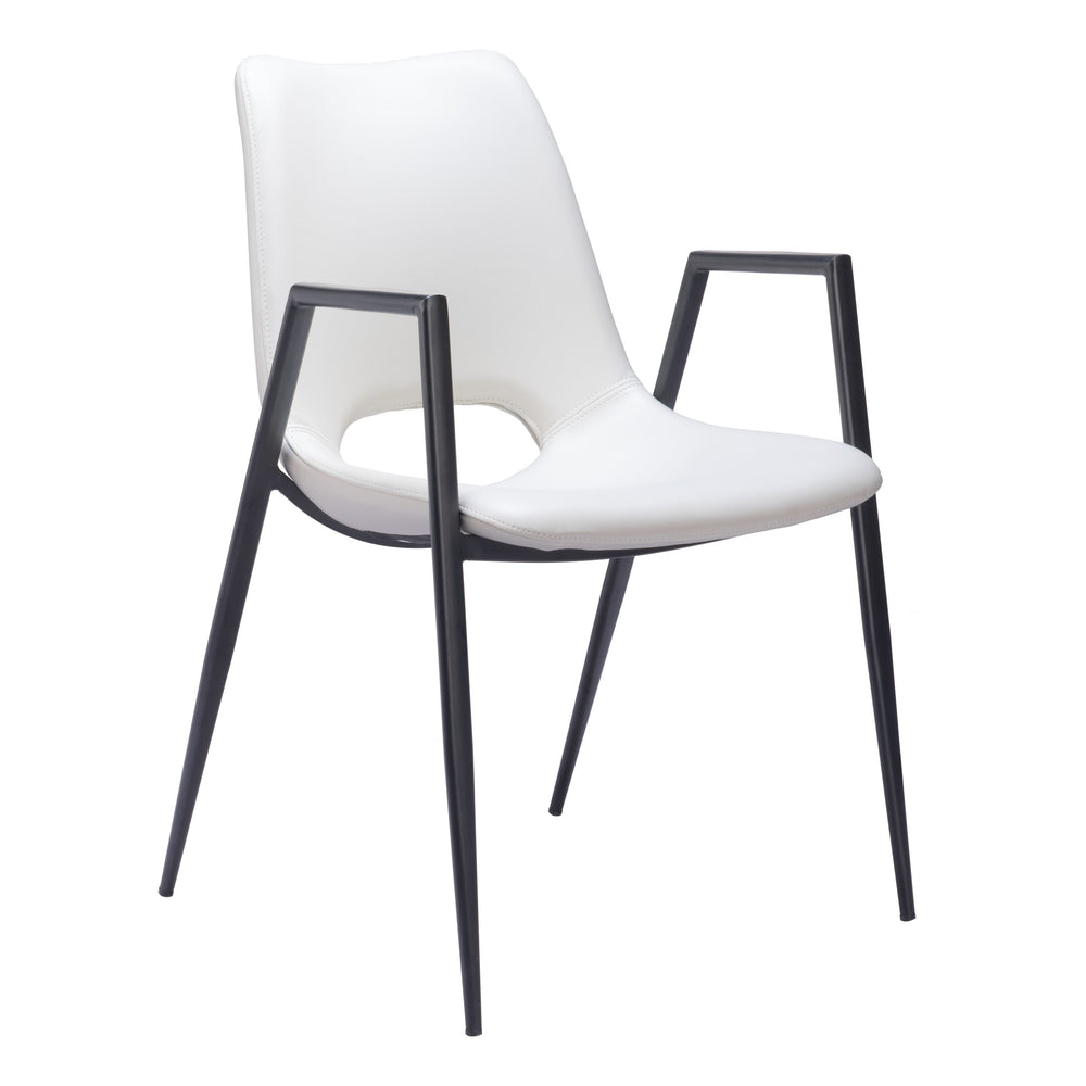 Desi Dining Chair, White, Set of 2