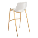 Desi Bar Stool, White/Gold, Set of 2