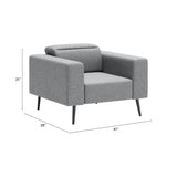 Milan Armchair, Dark Gray-Furniture - Chair-High Fashion Home