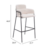 Marcel Barstool, Cream, Set of 2-Furniture-High Fashion Home