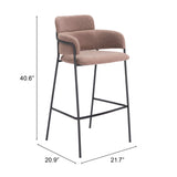 Marcel Bar Stool, Brown, Set of 2-Furniture-High Fashion Home