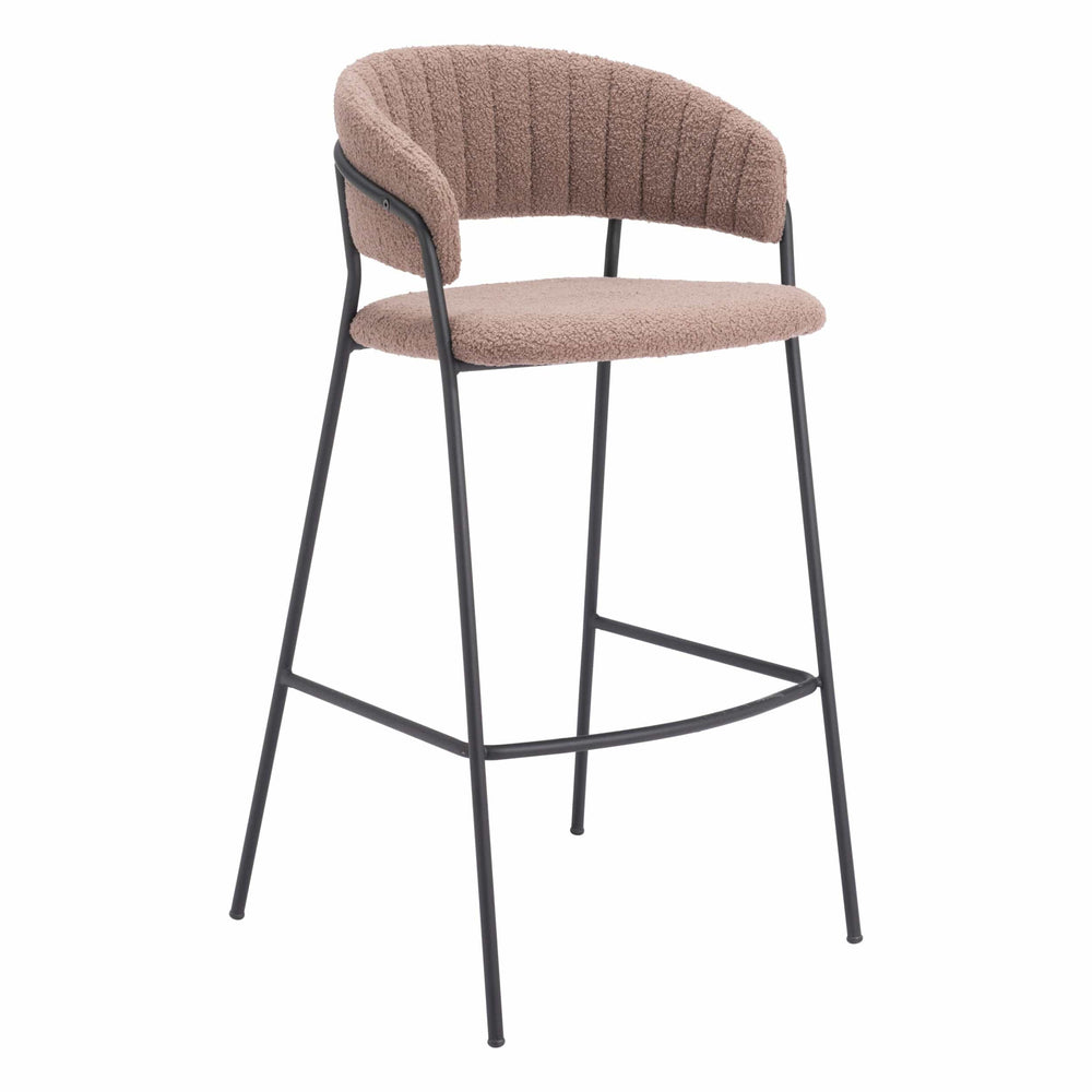 Josephine Bar Stool, Brown, Set of 2-Furniture-High Fashion Home