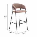 Josephine Bar Stool, Brown, Set of 2-Furniture-High Fashion Home