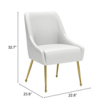 Maxine Dining Chair, White-Furniture - Dining-High Fashion Home