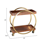 Arenas Bar Cart, Brown-Furniture-High Fashion Home