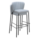 Linz Barstool, Gray, Set of 2