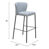 Linz Barstool, Gray, Set of 2