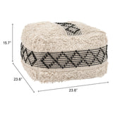 Pisco Ottoman, Beige-Furniture-High Fashion Home