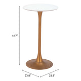 Auray Bar Table, White-Furniture - Accent Tables-High Fashion Home