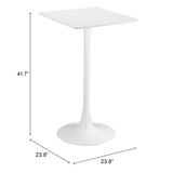 Valleta Bar Table, White-Furniture - Accent Tables-High Fashion Home