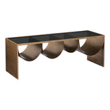 Reed Coffee Table, Brass-Furniture - Accent Tables-High Fashion Home