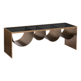 Reed Coffee Table, Brass-Furniture - Accent Tables-High Fashion Home