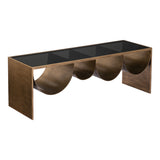 Reed Coffee Table, Brass-Furniture - Accent Tables-High Fashion Home